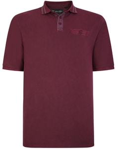 KAM Distressed Washed Polo Pflaume